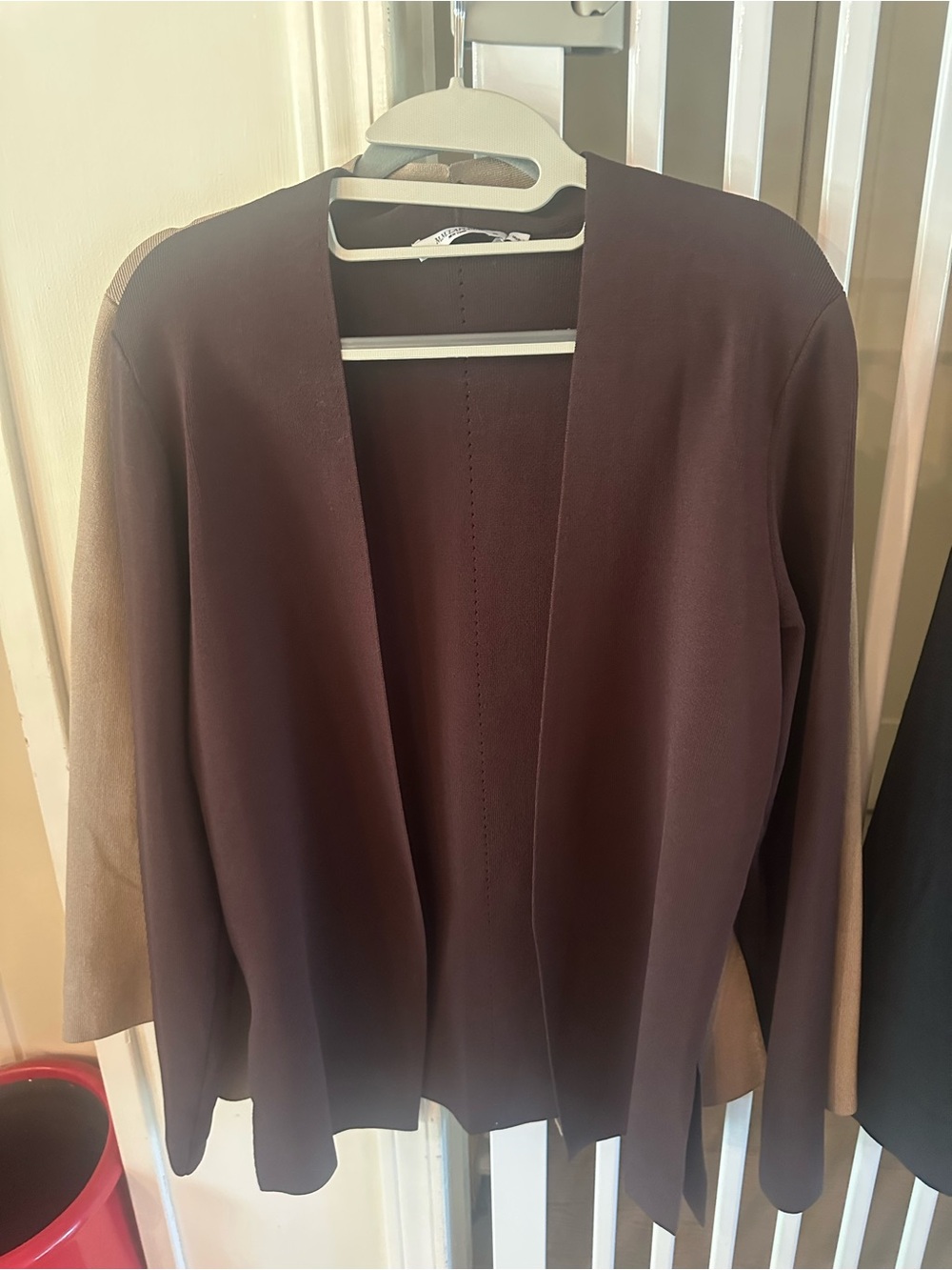 MM Lafleur Chocolate Brown Open-Front Blazer
